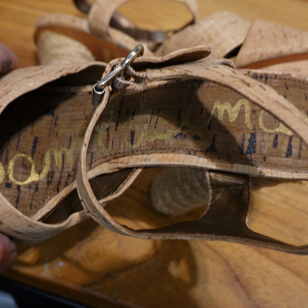 SAM EDELMAN Mabel Cork Platform  Heeled Sandals, size 7 - Picture 6 of 8